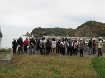 忍路湾の見学の様子