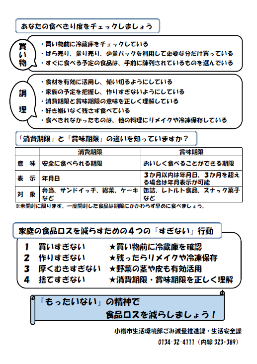 食品ロスのパンフレット2ページ目