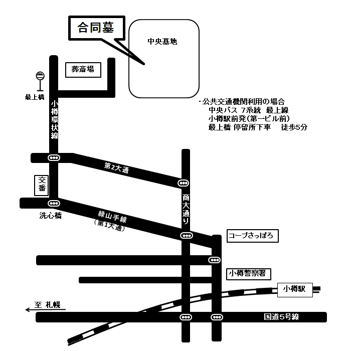 合同墓の位置図