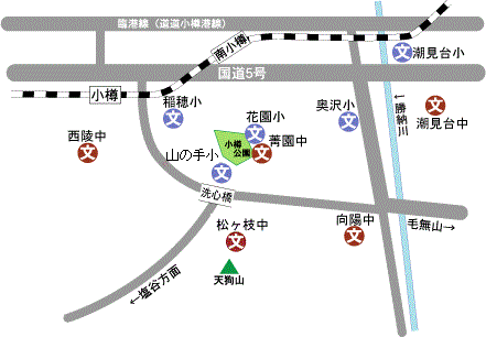 色内・富岡から潮見台方面地図