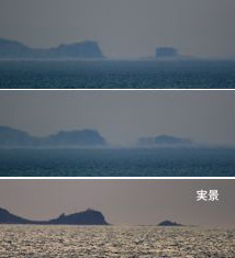 高島岬の方向