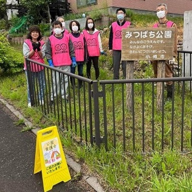 活動の際は看板やのぼり旗を設置してPR