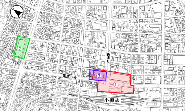 市街地再開発事業位置図