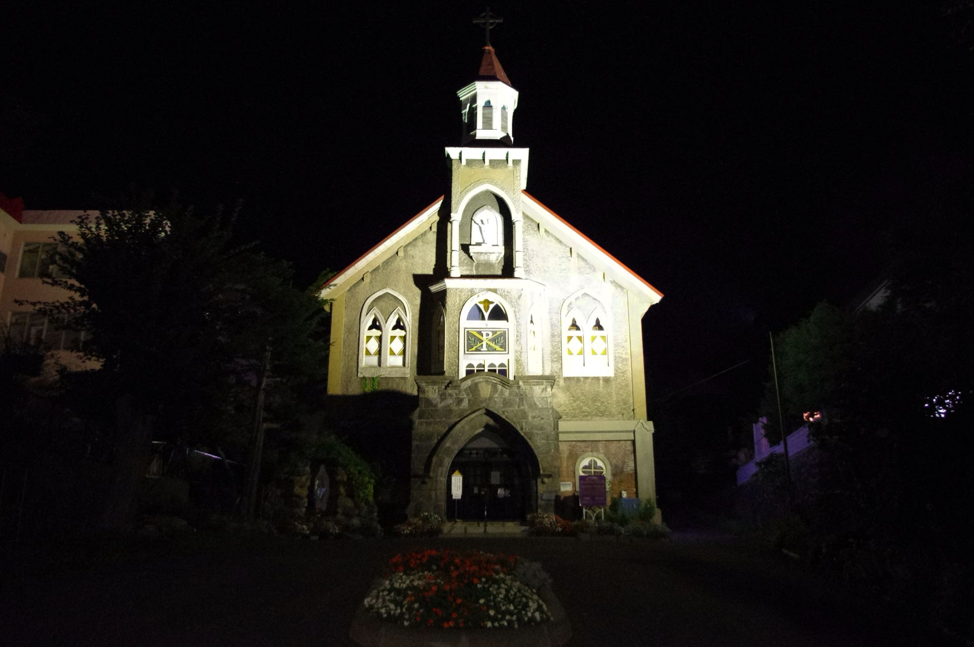 カトリック富岡教会　ライトアップ