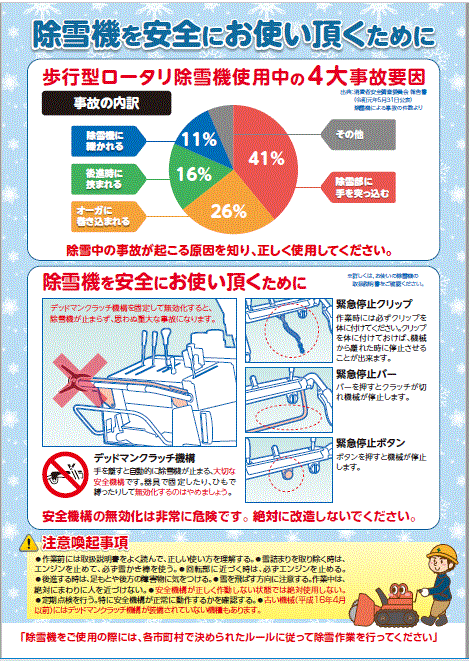 除雪機による事故を防ごう！2