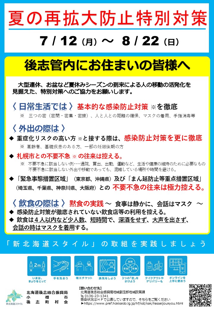 夏の再拡大防止特別対策