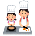 cooking_ryouri_oyako 親子が料理をしているイラスト