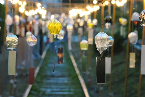 第14回小樽がらす市_風鈴トンネルライトアップ