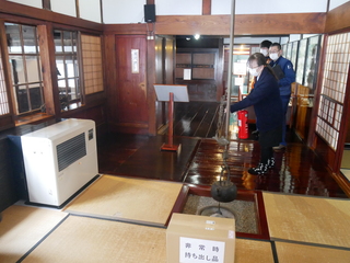 文化財の自衛消防訓練写真