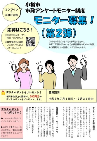 小樽市市政アンケートモニターチラシ