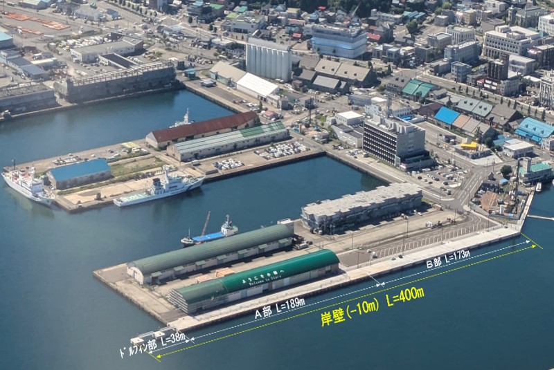 大型クルーズ船岸壁 航空写真