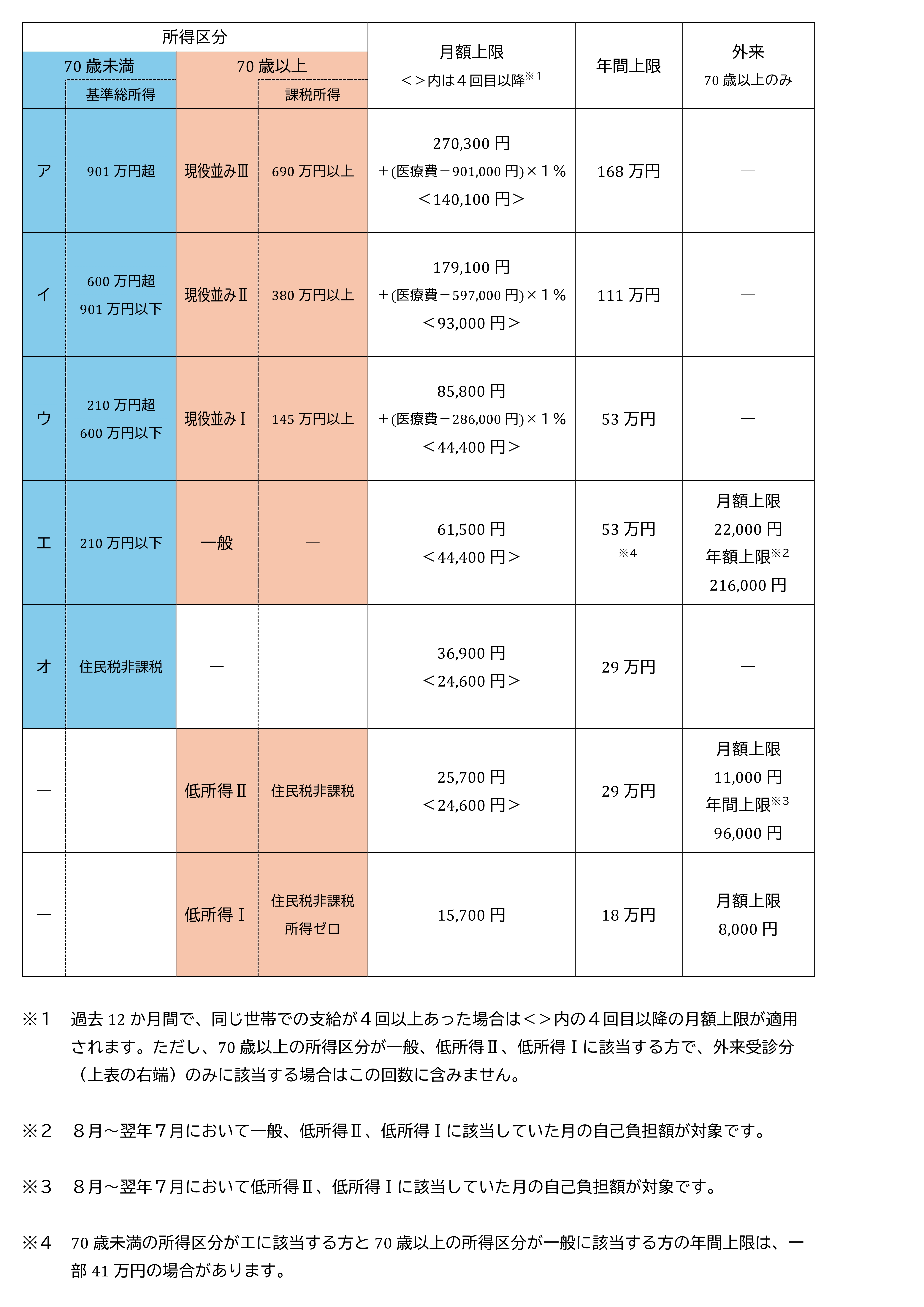 自己負担限度額 自己負担限度額